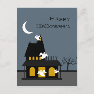 Briefkaart Ghosted Haunted House Halloween