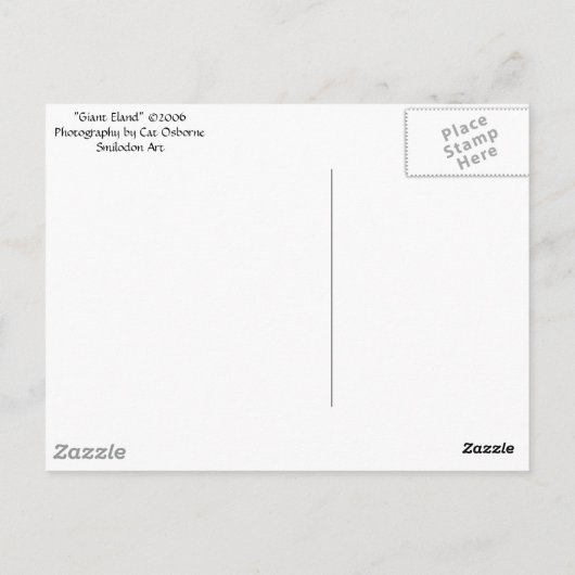 briefkaart "Giant Eland" (Achterkant)