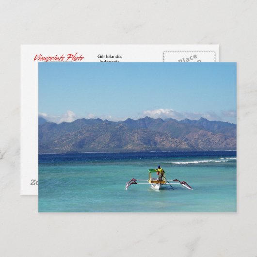 Briefkaart Gili Islands Boat (Voorkant / Achterkant)