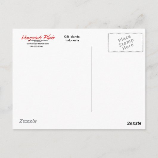 Briefkaart Gili Islands Boat (Achterkant)