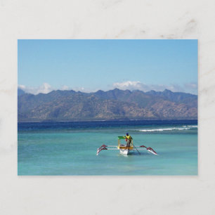 Briefkaart Gili Islands Boat