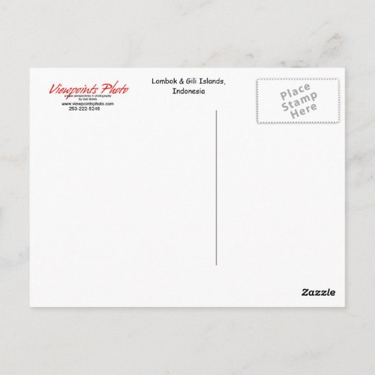 Briefkaart Gilli Islands Boat (Achterkant)