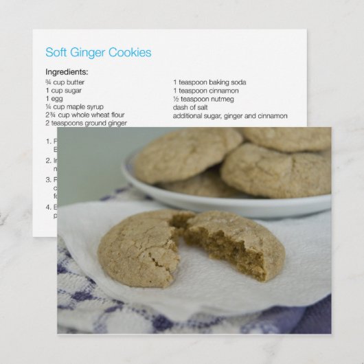 Briefkaart Ginger Cookies Recipe Card (Voorkant / Achterkant)