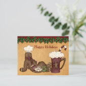 Briefkaart-Gingerbread Hot Chocolate Christmas Feestdagenkaart (Staand voorkant)