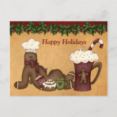 Briefkaart-Gingerbread Hot Chocolate Christmas Feestdagenkaart (Voorkant)