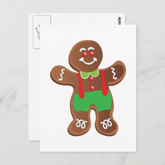BRIEFKAART GINGERBREAD MAN (Voorkant / Achterkant)