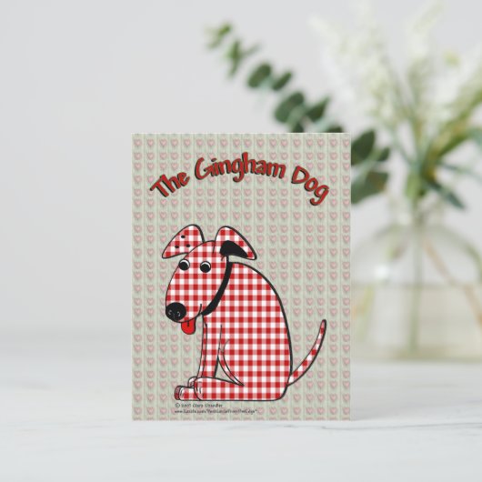Briefkaart Gingham Dog (Staand voorkant)