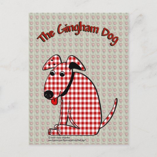 Briefkaart Gingham Dog (Voorkant)