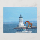 Briefkaart - Giraffe bij LA Harbour Light (Voorkant)