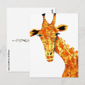Briefkaart Giraffe toewijzen (Voorkant / Achterkant)