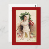  BRIEFKAART "GIRL AND TREE" (Voorkant / Achterkant)