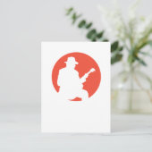 briefkaart gitarist silhouet (Staand voorkant)