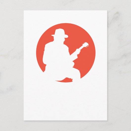 briefkaart gitarist silhouet (Voorkant)