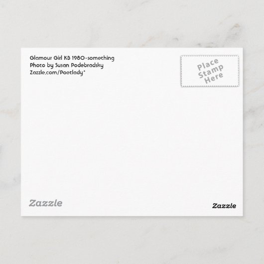 Briefkaart Glamor Girl (Achterkant)