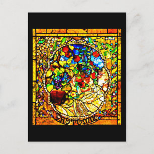 Briefkaart-Glas in lood-Louis Tiffany 12 Briefkaart