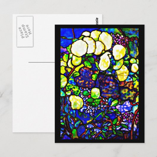 Briefkaart-Glas in lood-Louis Tiffany 14 Briefkaart (Voorkant / Achterkant)