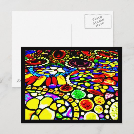 Briefkaart-Glas in lood-Louis Tiffany 17 Briefkaart (Voorkant / Achterkant)