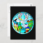 Briefkaart-Glas in lood-Louis Tiffany 3 Briefkaart (Voorkant / Achterkant)