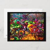 Briefkaart-Glas in lood-Louis Tiffany 6 Briefkaart (Voorkant / Achterkant)