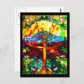 Briefkaart-Glas in lood-Tiffany 5 Briefkaart (Voorkant / Achterkant)