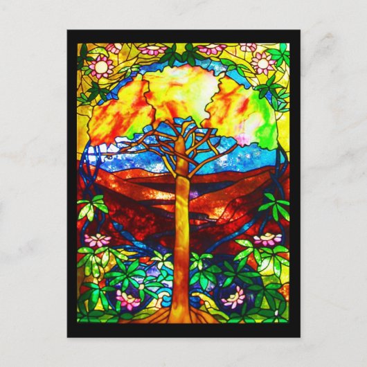 Briefkaart-Glas in lood-Tiffany 5 Briefkaart (Voorkant)