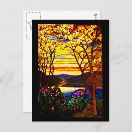 Briefkaart-Glas in lood-Tiffany 9 Briefkaart (Voorkant / Achterkant)