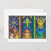 Briefkaart Glas in lood-venster Nativiteit (Voorkant / Achterkant)