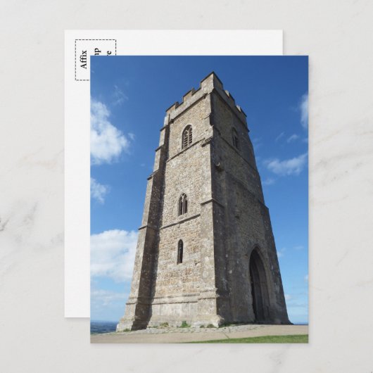 Briefkaart Glastonbury Tor Tower (Voorkant / Achterkant)