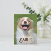Briefkaart glimlachen van puppy Dog Funny Animal S (Staand voorkant)