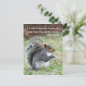 Briefkaart glimlachend eekhoornvriendschap (Staand voorkant)