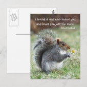 Briefkaart glimlachend eekhoornvriendschap (Voorkant / Achterkant)