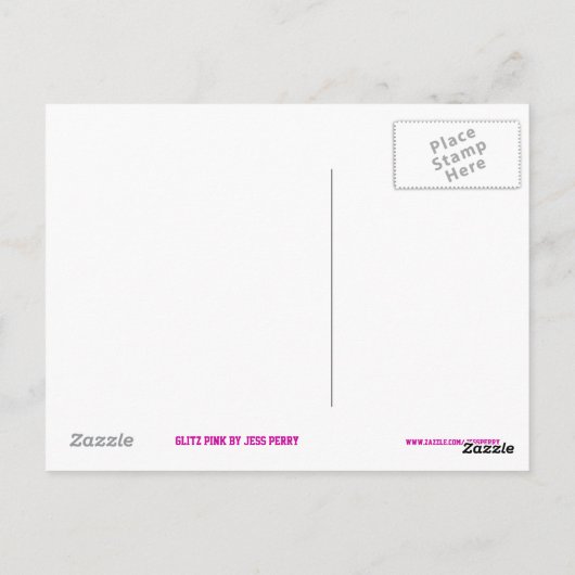 Briefkaart Glitz Pink "OMG!" (Achterkant)