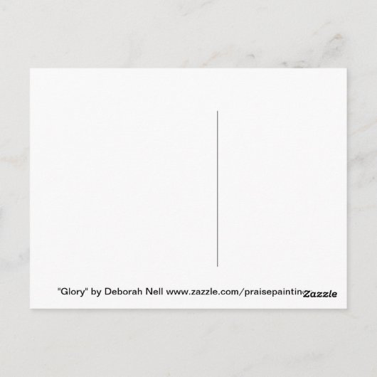 briefkaart "Glory" (Achterkant)