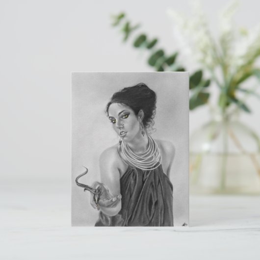 Briefkaart godin snake (Staand voorkant)
