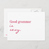 Briefkaart - Goede grammatica is sexy. (Voorkant / Achterkant)