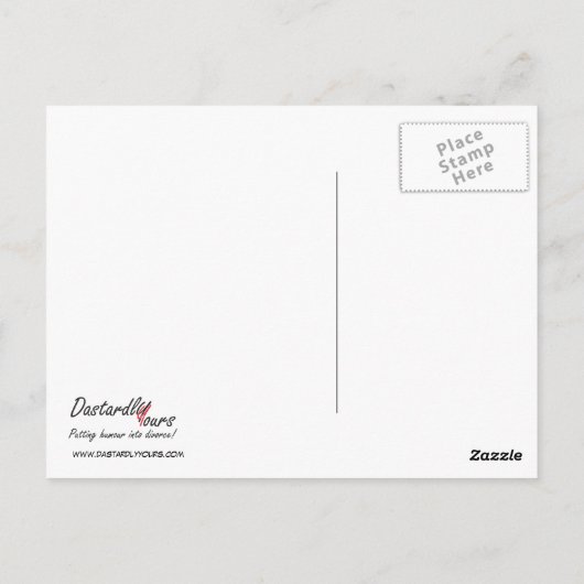 briefkaart "Goedkoper en sneller dan divorce" (Achterkant)