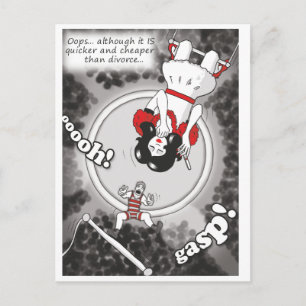 briefkaart "Goedkoper en sneller dan divorce"