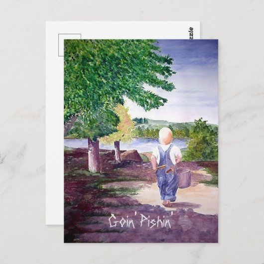 Briefkaart - Goin' Pishin' (Voorkant / Achterkant)