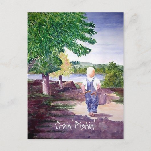 Briefkaart - Goin' Pishin' (Voorkant)