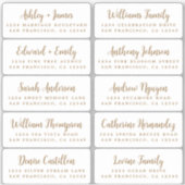 Briefkaart Gold Calligraphy Guest Adresetiketten Sticker (Voorkant)