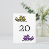 Briefkaart Gold Paarse drakenlijst (Staand voorkant)
