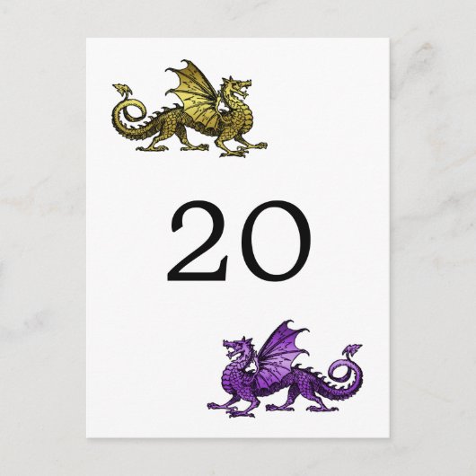 Briefkaart Gold Paarse drakenlijst (Voorkant)