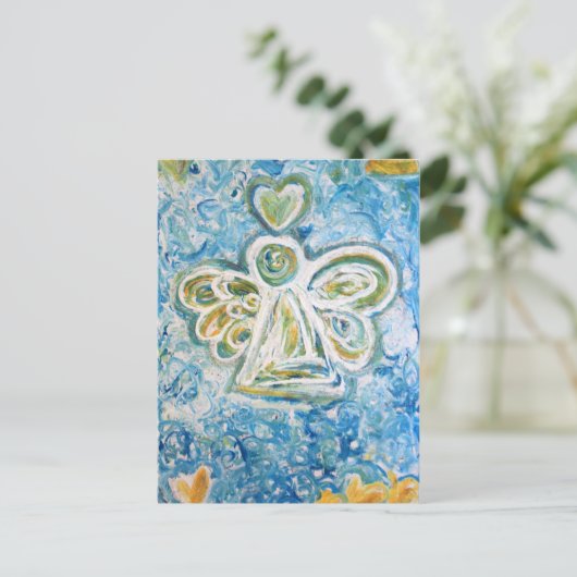 Briefkaart Golden Blue Angel (Staand voorkant)