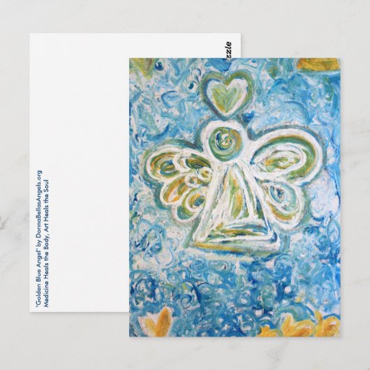 Briefkaart Golden Blue Angel (Voorkant / Achterkant)