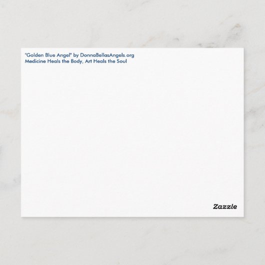Briefkaart Golden Blue Angel (Achterkant)