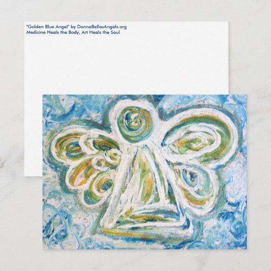 Briefkaart Golden Blue Angel (Voorkant / Achterkant)