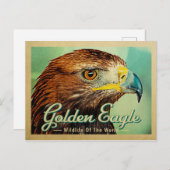 Briefkaart Golden Eagle - Wilde dieren van de were (Voorkant / Achterkant)