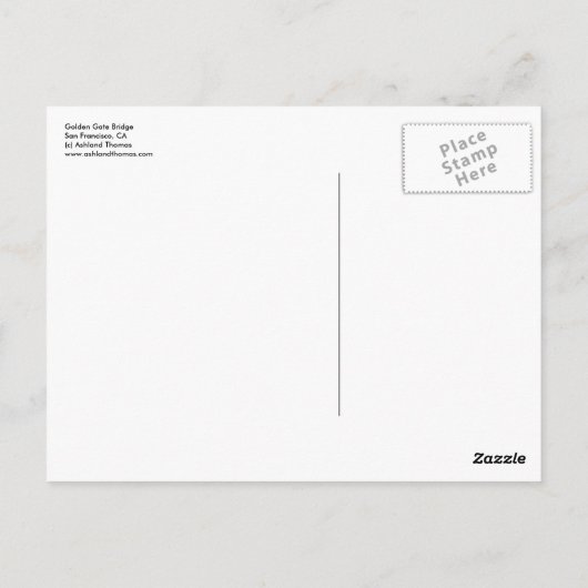 Briefkaart Golden Gate Bridge (Achterkant)