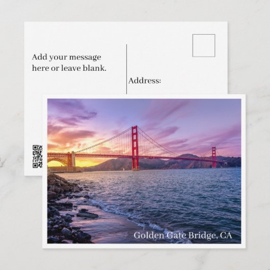 Briefkaart - Golden Gate Bridge, Californië (Voorkant / Achterkant)