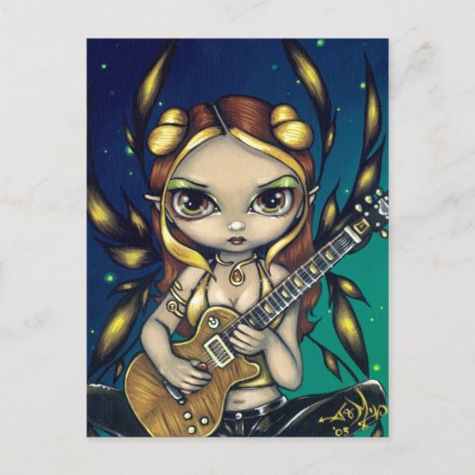 briefkaart "Golden Guitar Fairy" (Voorkant)